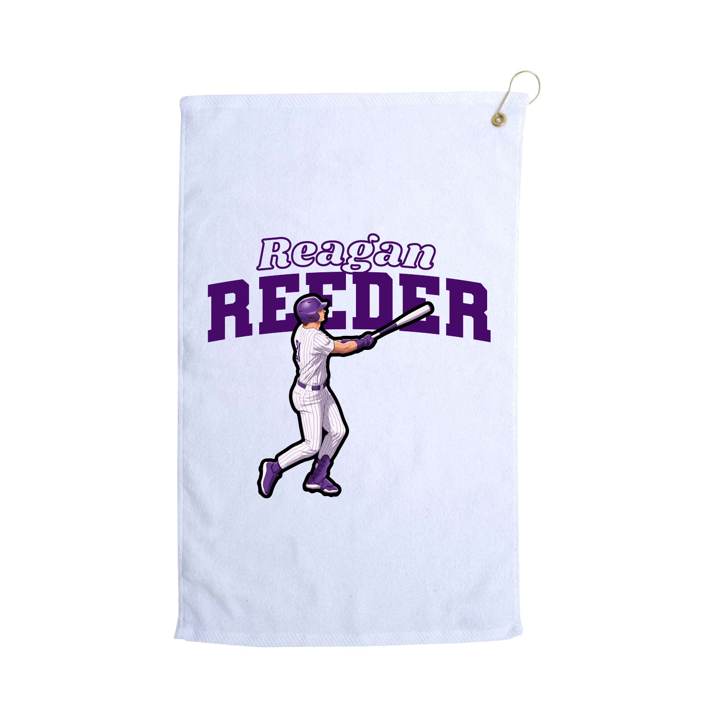 Golf Towel — Name Arch in White