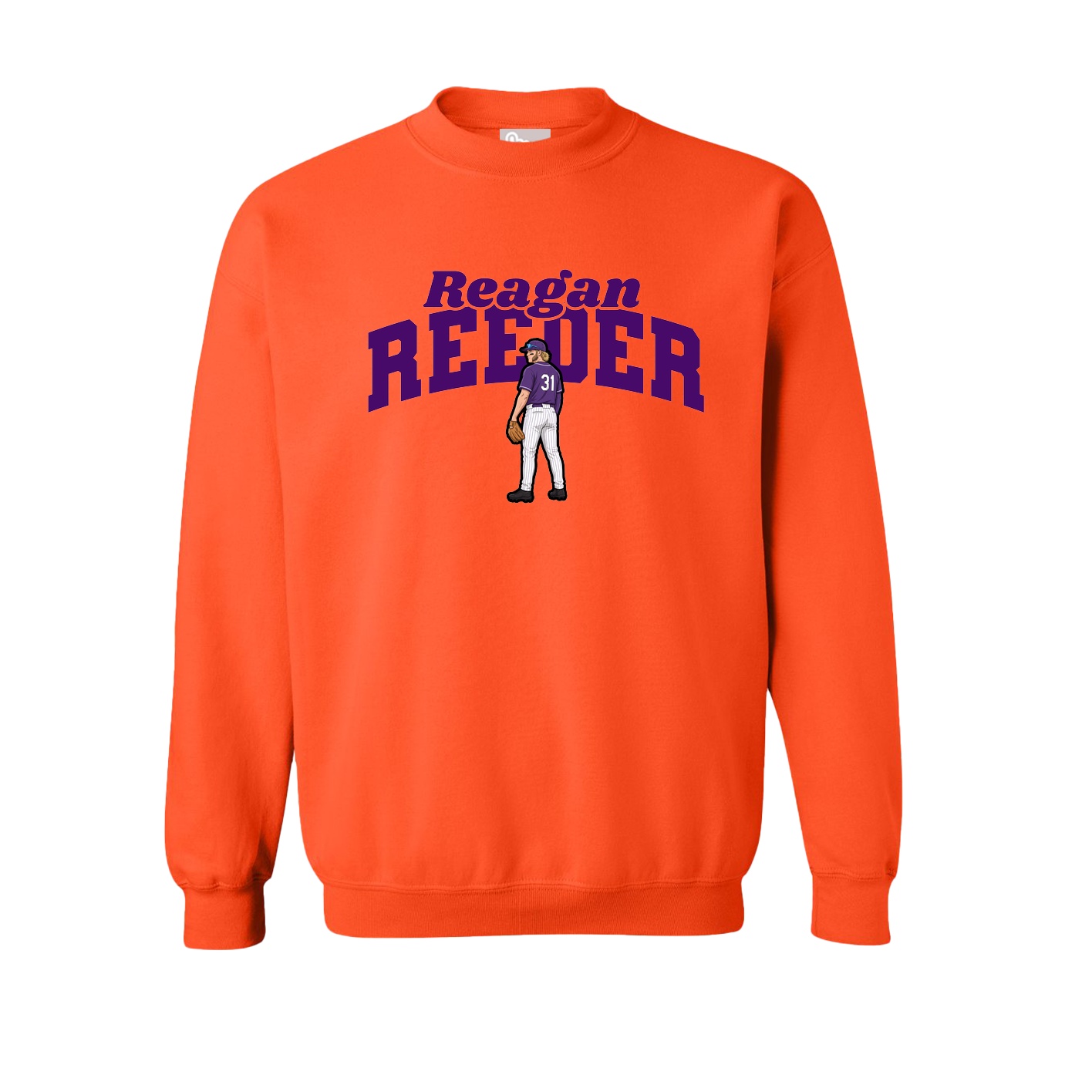 Fleece Crew — Signature Arch in Orange