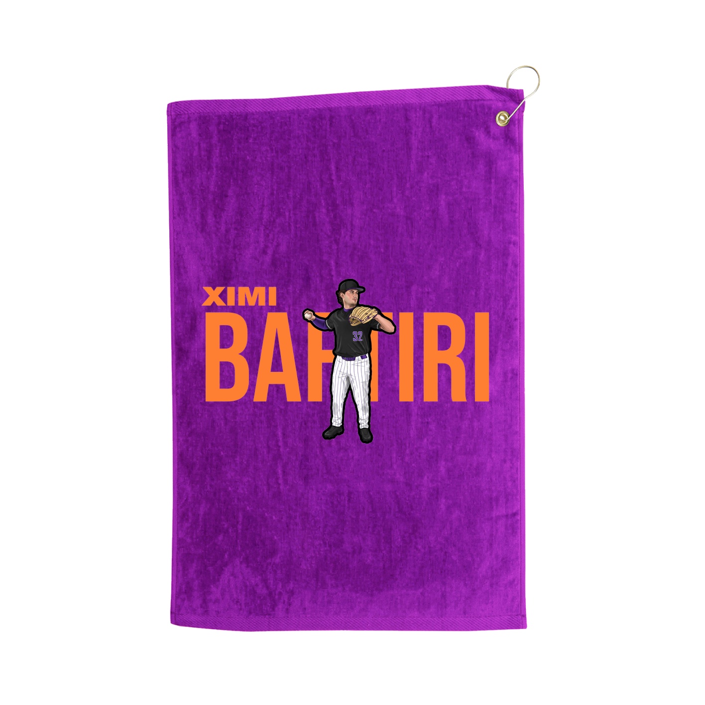 Golf Towel — Player Name in Purple