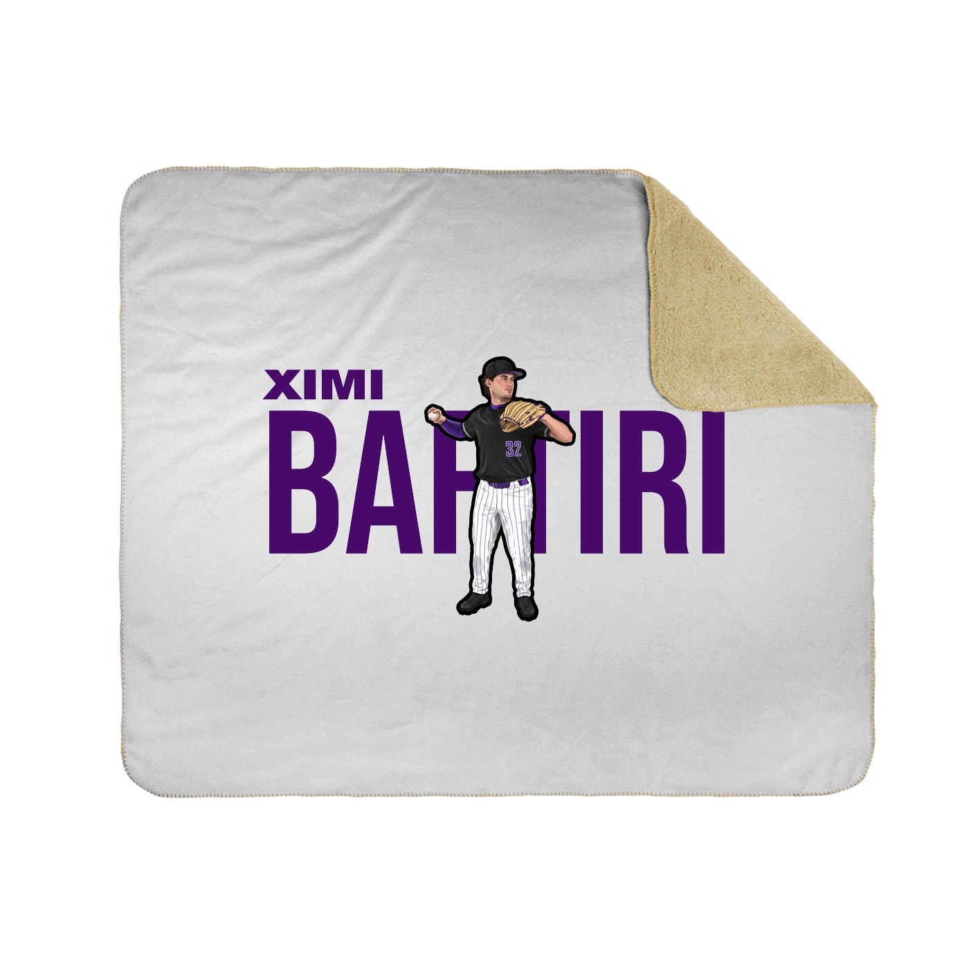Throw Blanket — Player Name in White