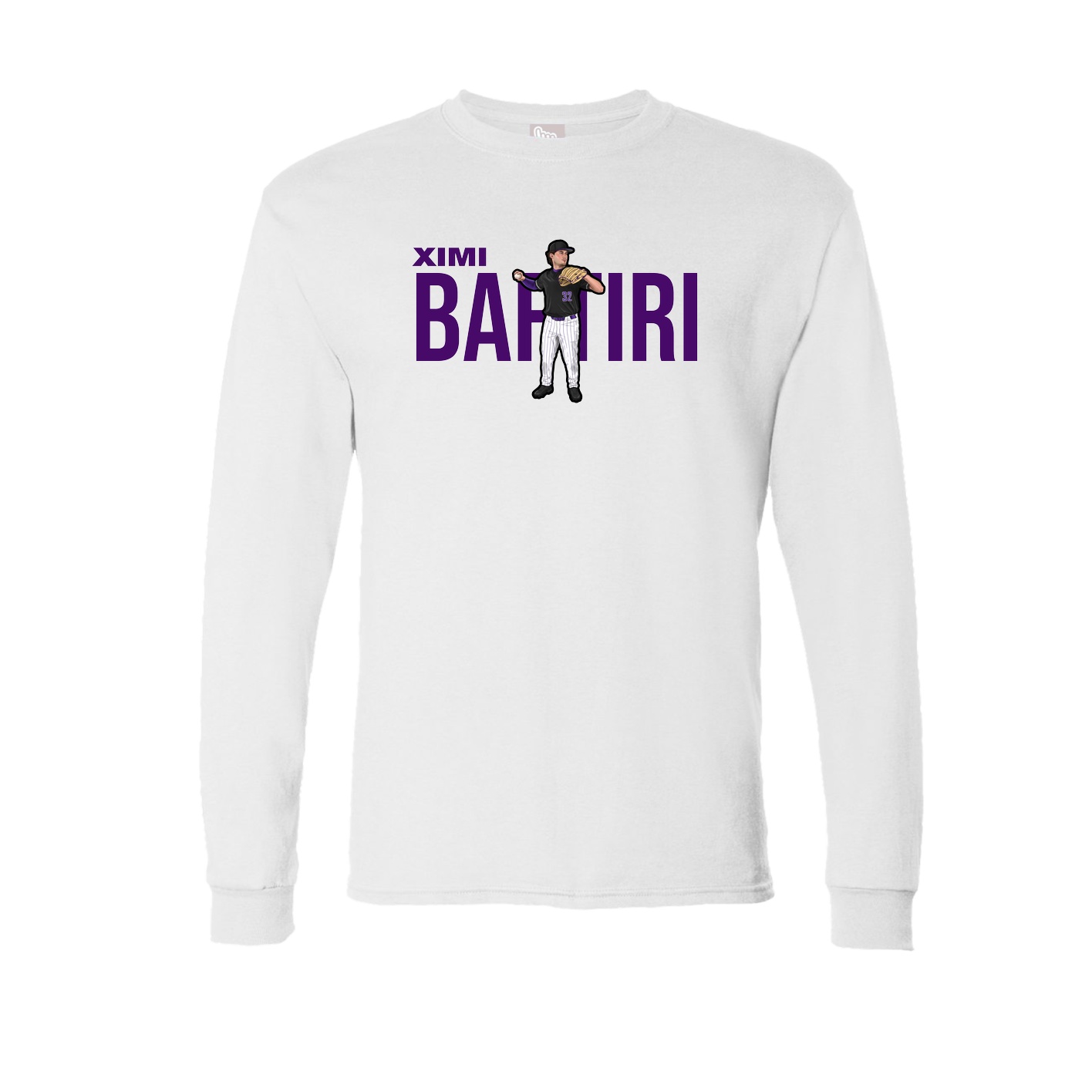 Long Sleeve Tee — Player Name in White