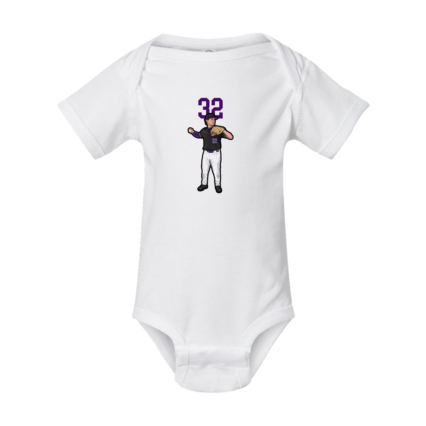 Baby Onesie — Number Top in White