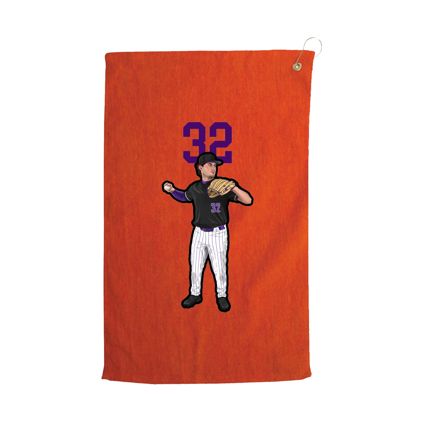 Golf Towel — Number Top in Orange