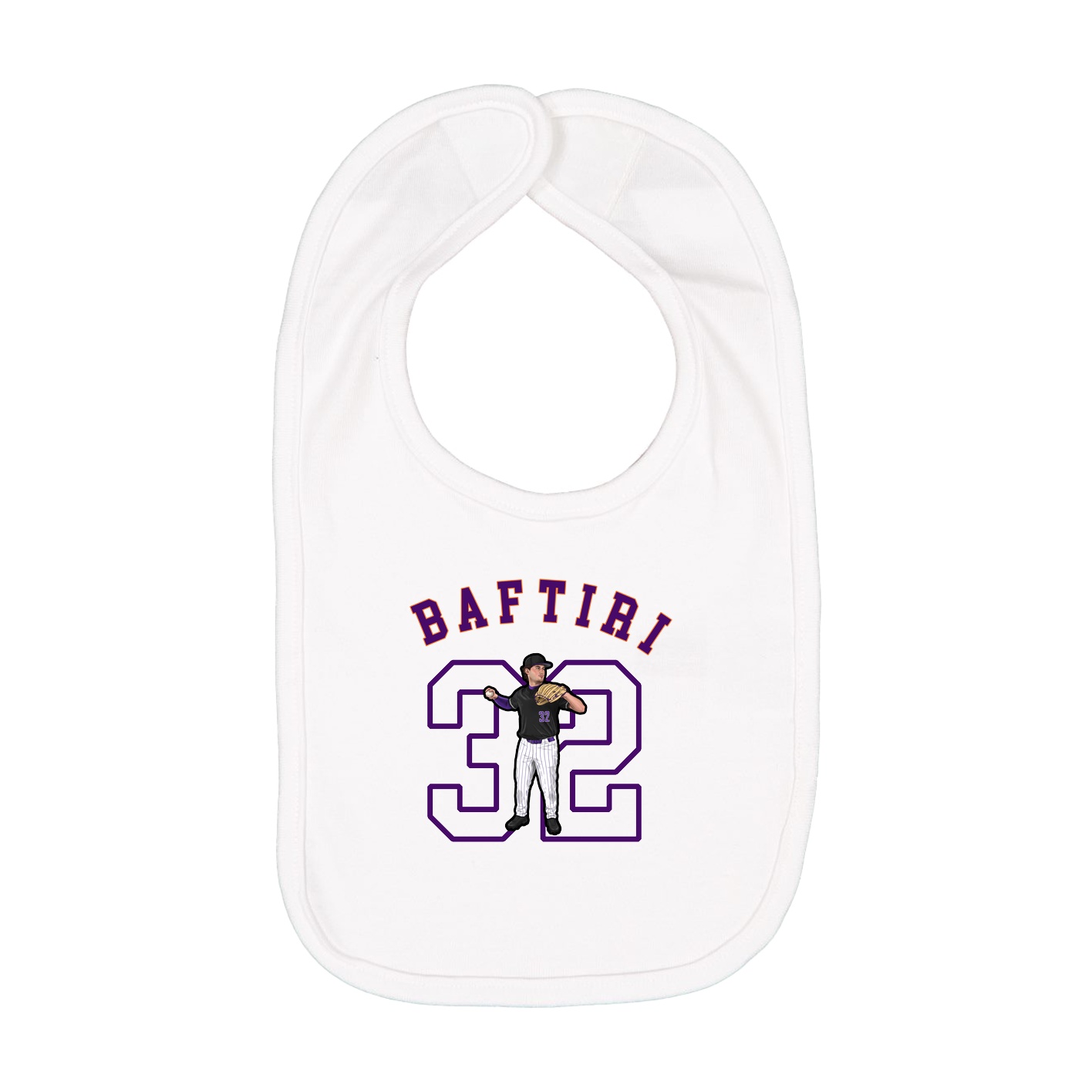 Infant Bib — Shirsey Arch in White