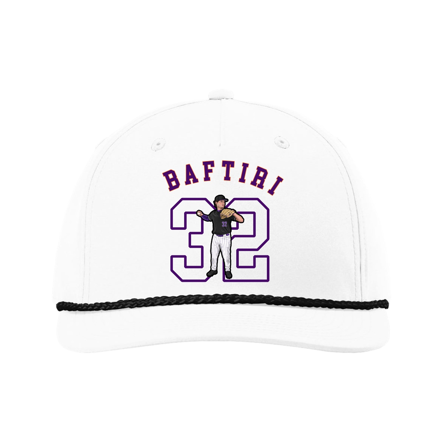 Five-Panel Classic Rope Cap — Shirsey Arch in White