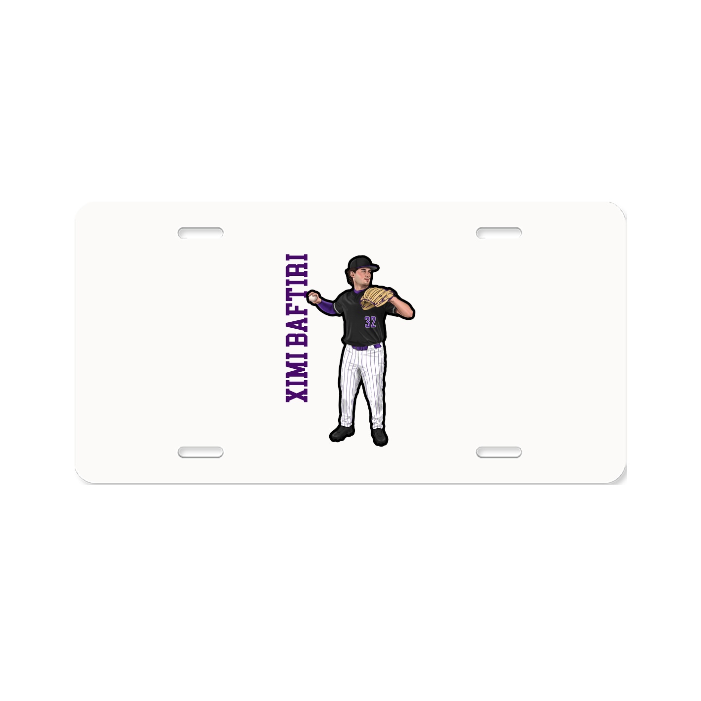License Plate — Name Vertical in Classic
