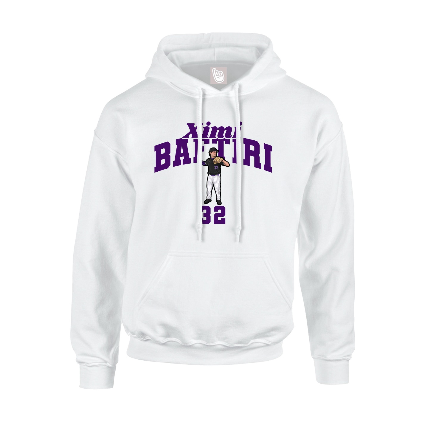 Youth Hoodie — Signature Arch in White
