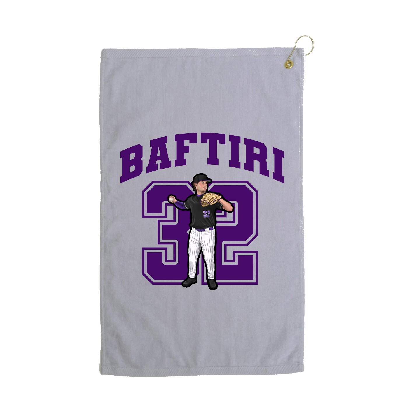 Golf Towel — Number in Grey