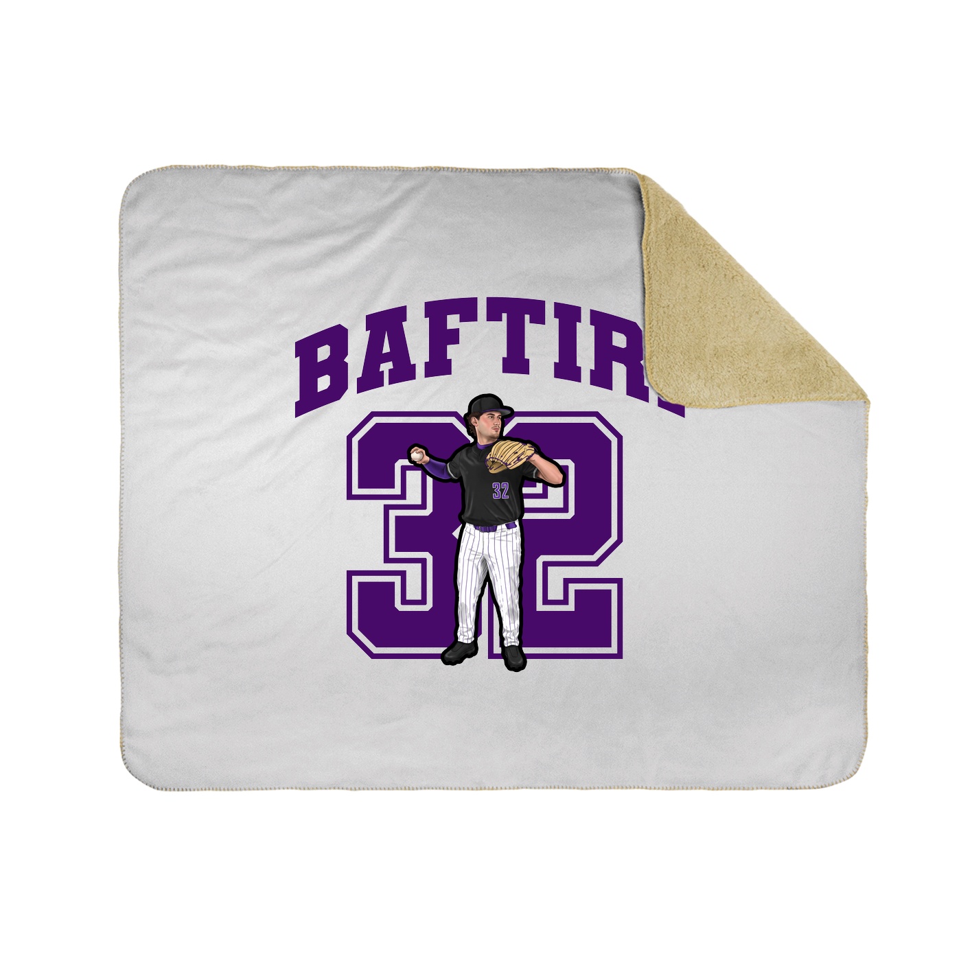 Throw Blanket — Number in White