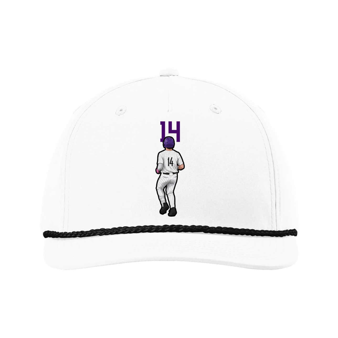 Five-Panel Classic Rope Cap — Number Top in White