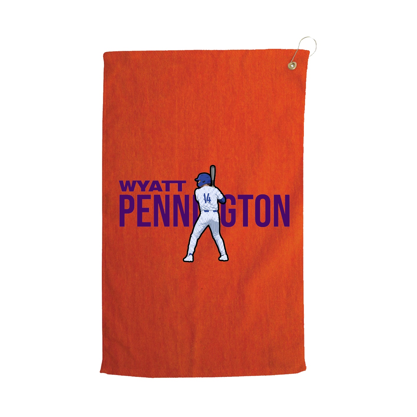 Golf Towel — Player Name in Orange