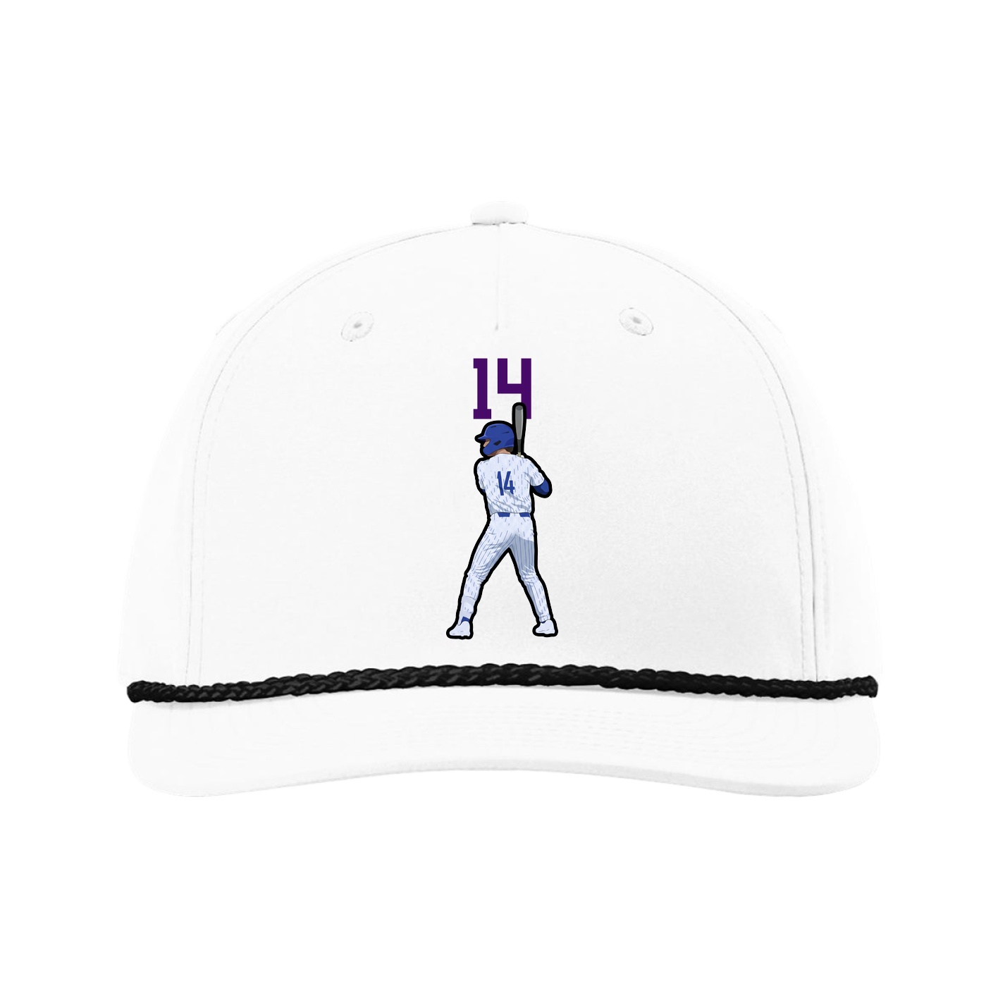 Five-Panel Classic Rope Cap — Number Top in White