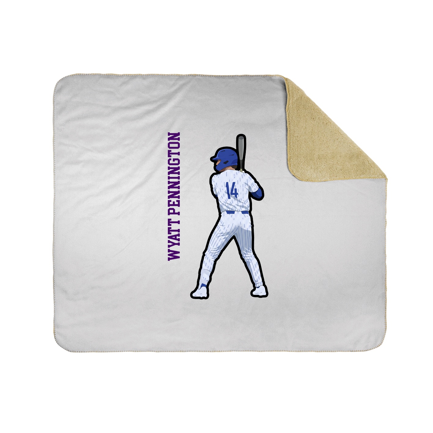 Throw Blanket — Name Vertical in White