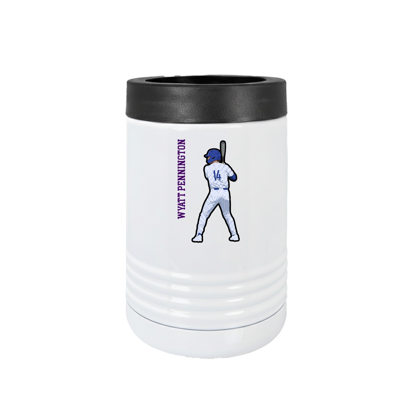 Beverage Holder — Name Vertical in White