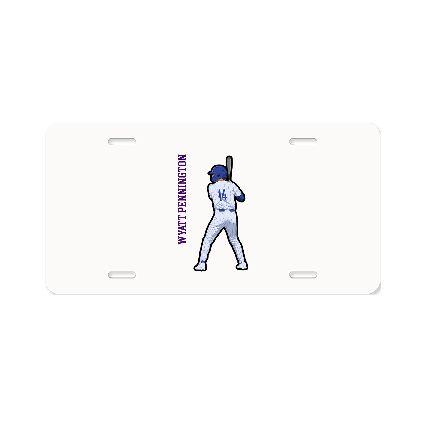 License Plate — Name Vertical in Classic