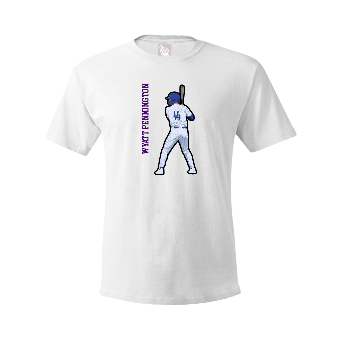 Tee — Name Vertical in White