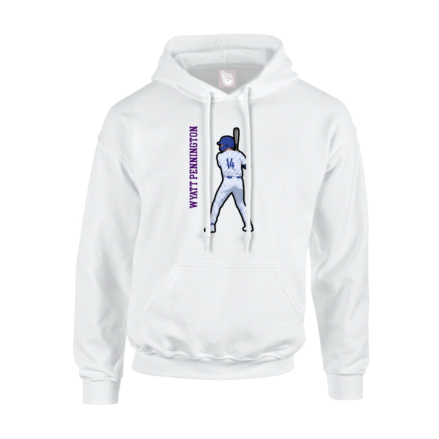 Youth Hoodie — Name Vertical in White