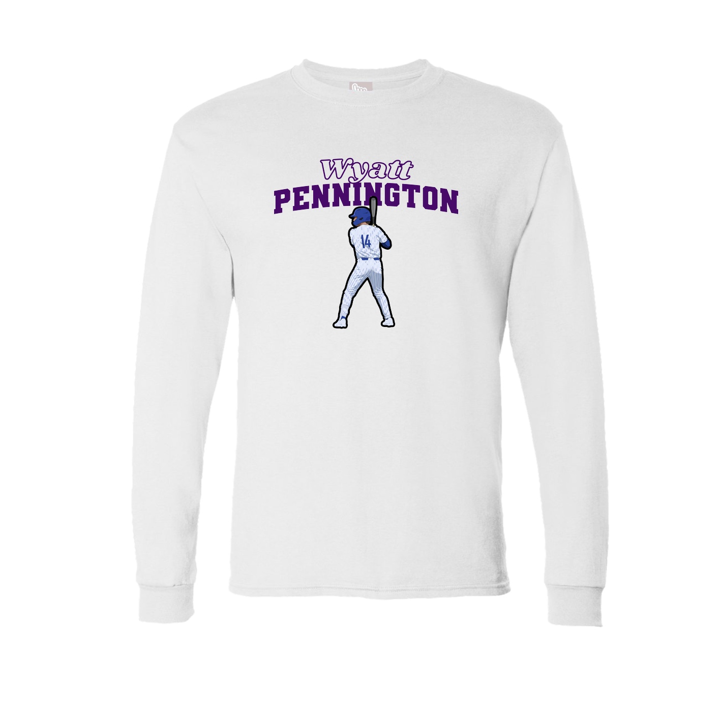 Long Sleeve Tee — Name Arch in White