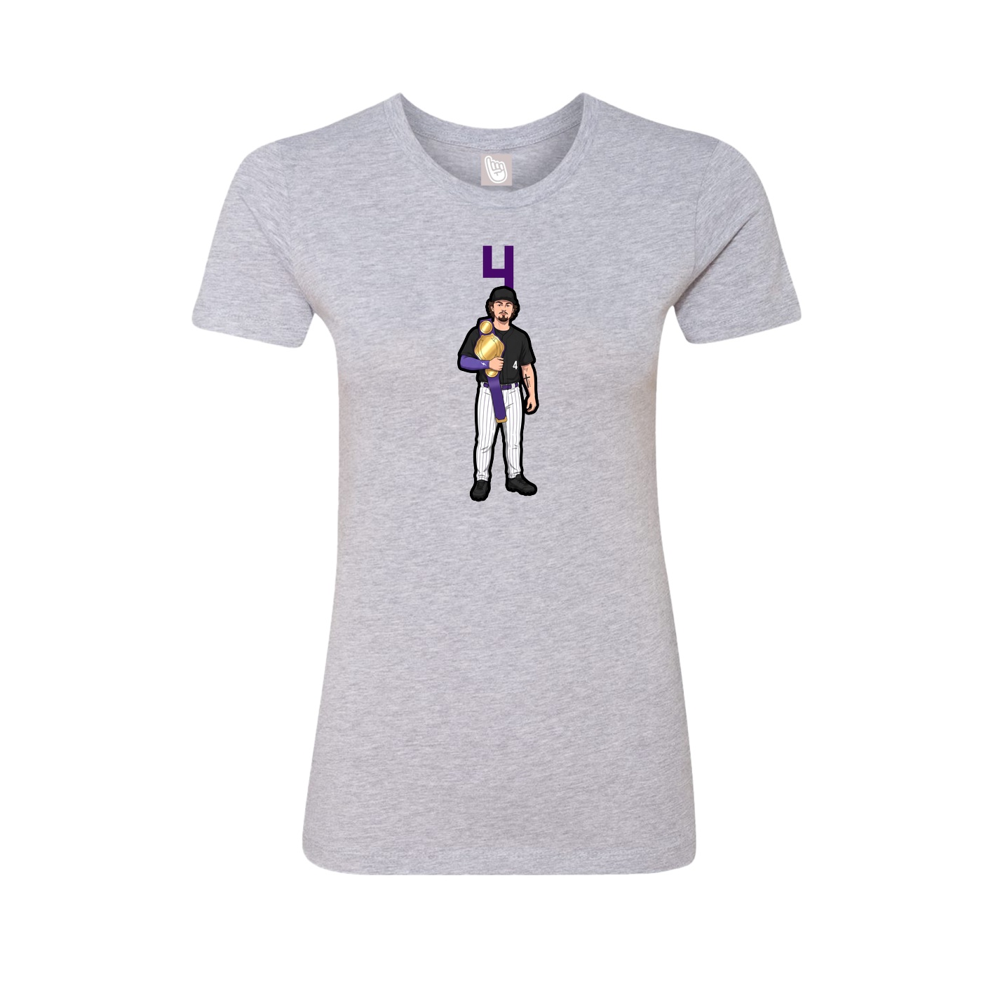 Womens Tee — Number Top in Grey