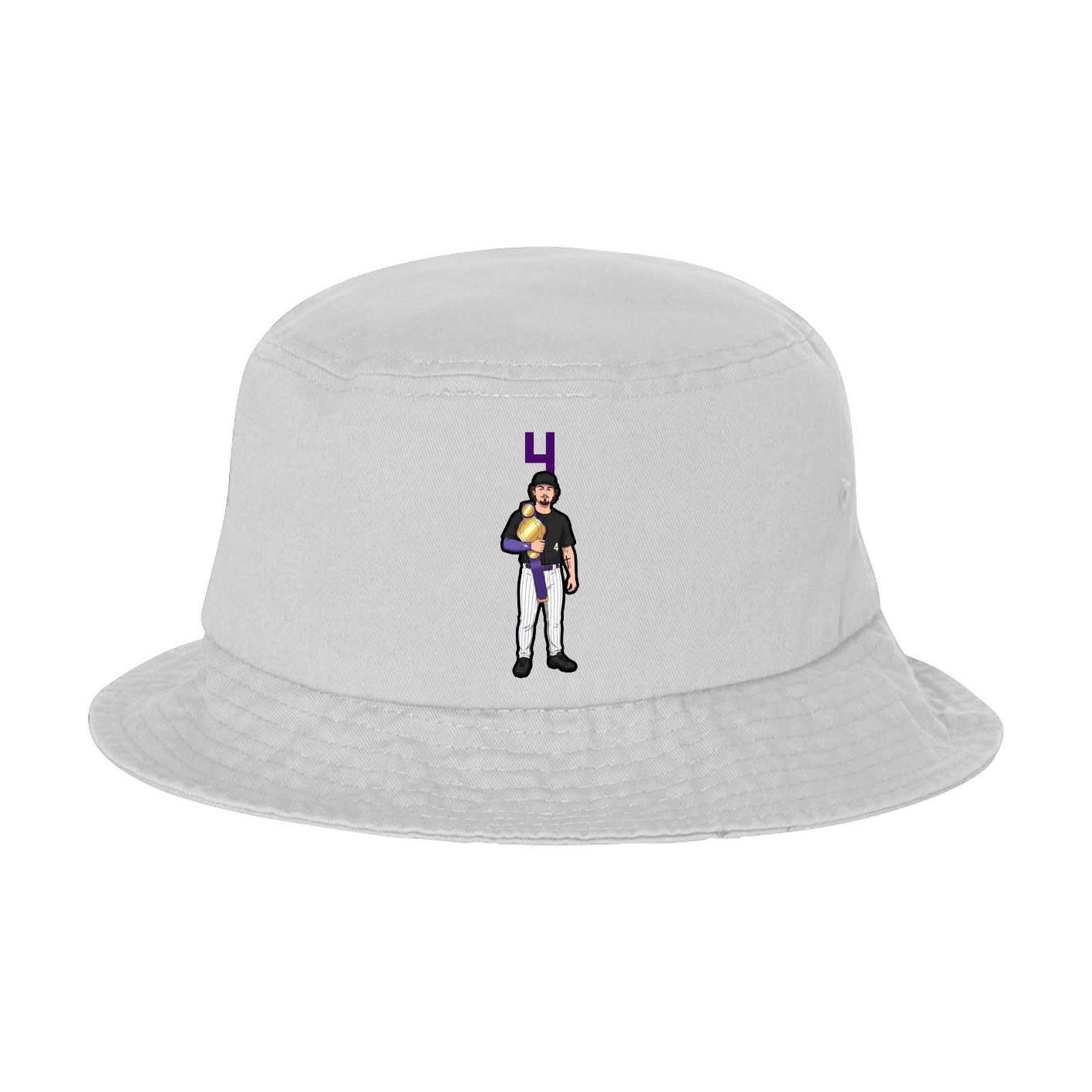 Bucket Cap — Number Top in White