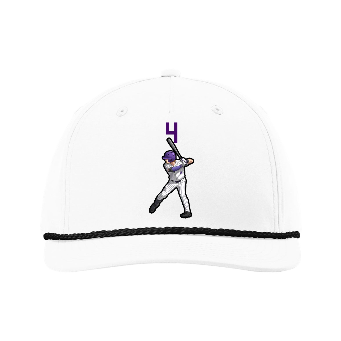 Five-Panel Classic Rope Cap — Number Top in White