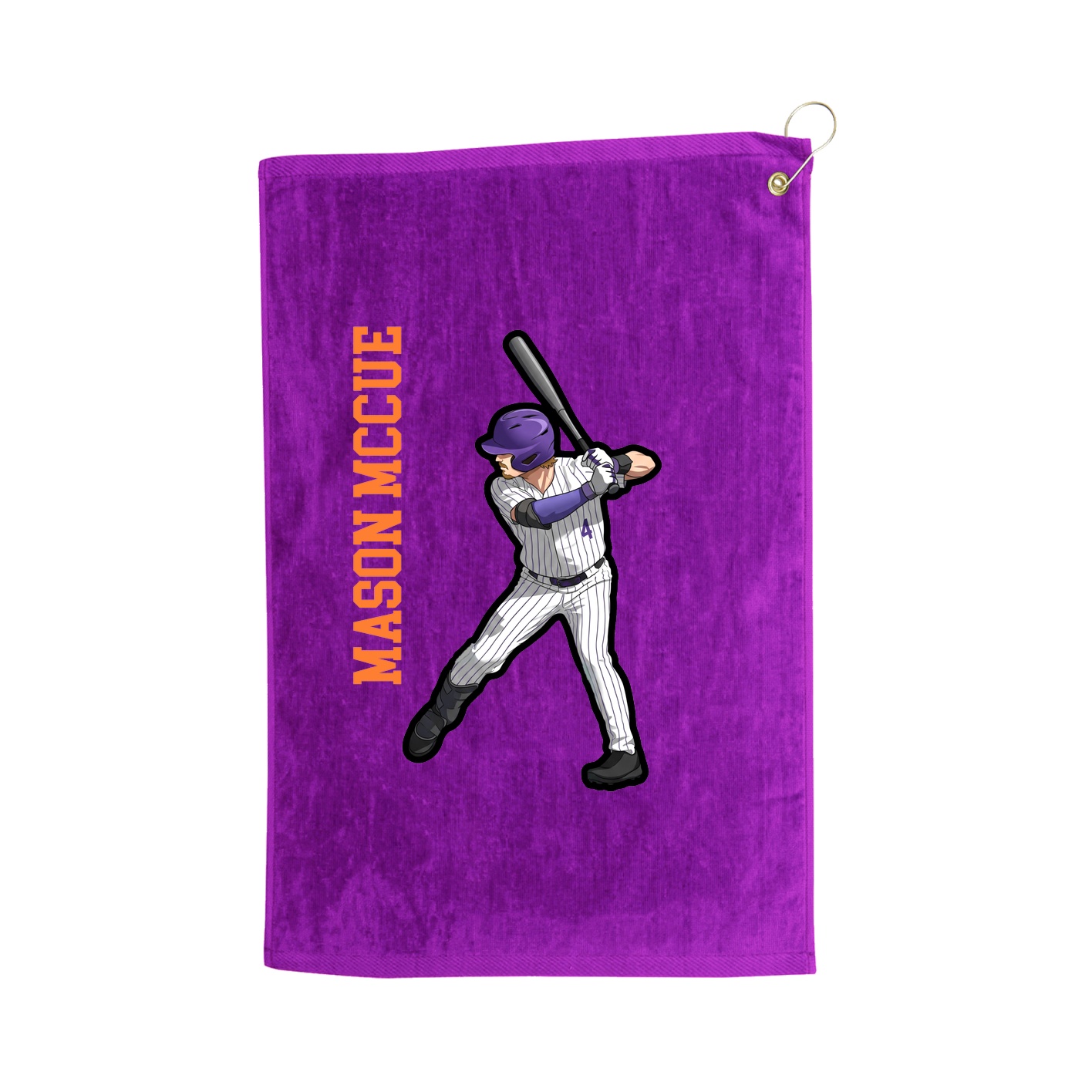 Golf Towel — Name Vertical in Purple