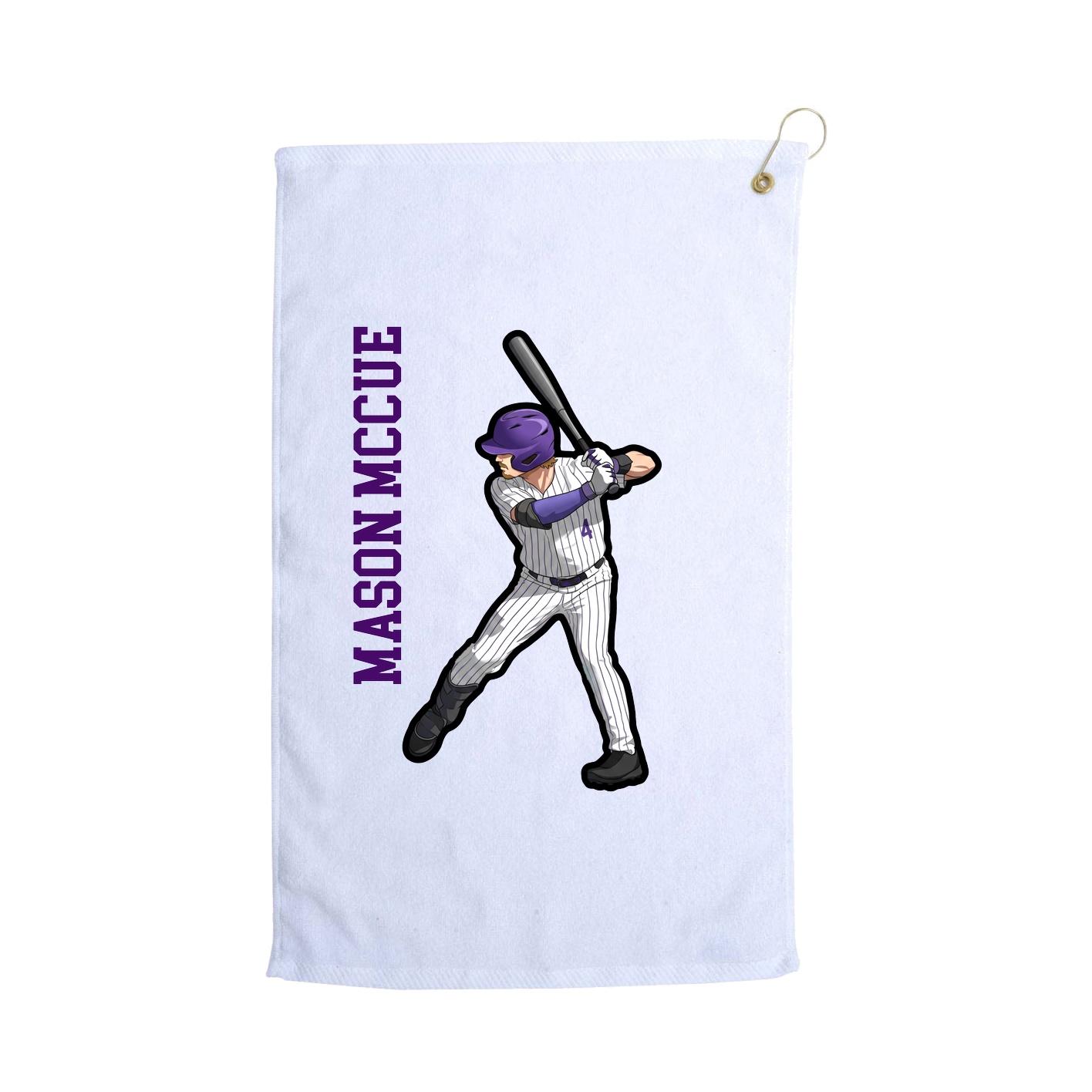 Golf Towel — Name Vertical in White