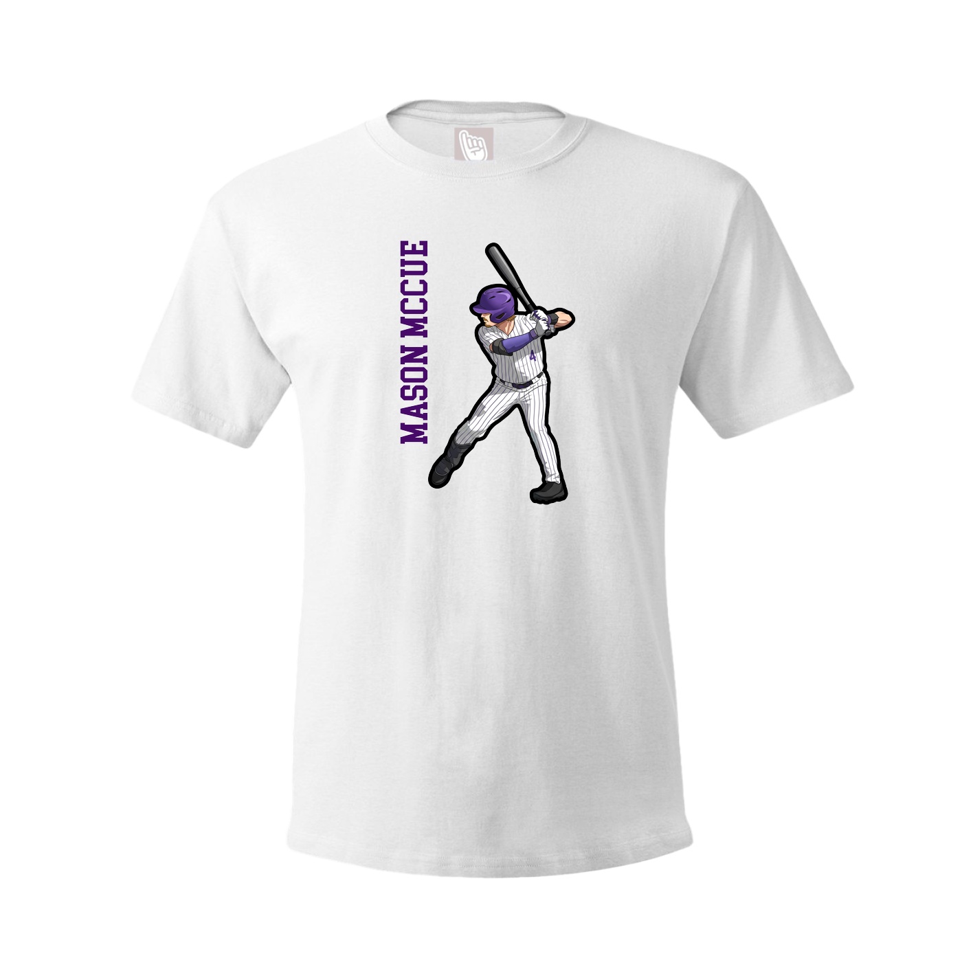 Youth Tee — Name Vertical in White