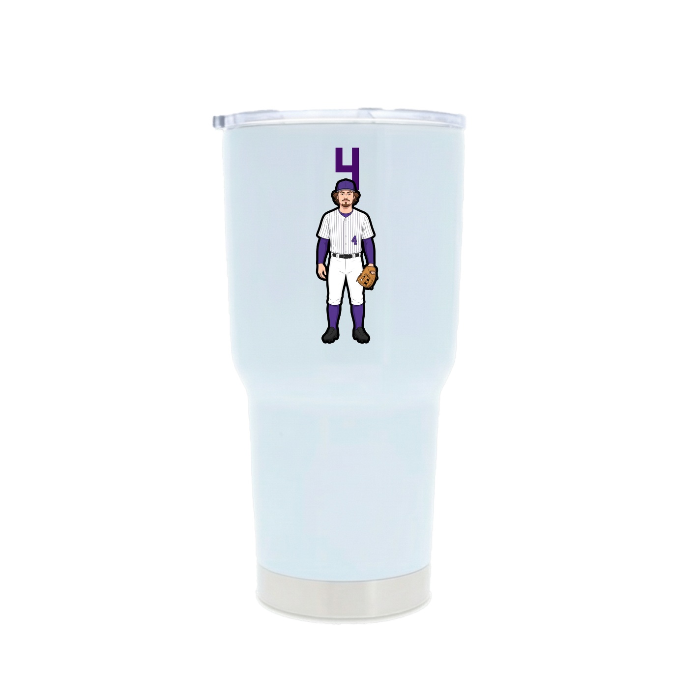 30oz Stainless Steel Tumbler — Number Top in White
