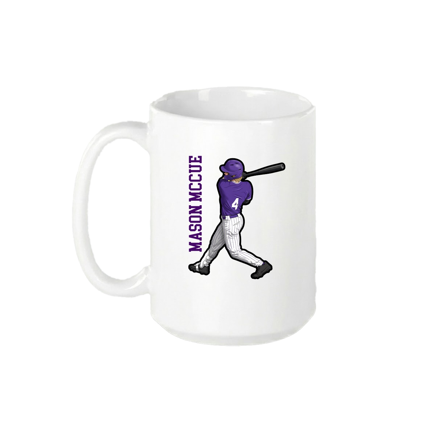 15oz Coffee Mug — Name Vertical in White