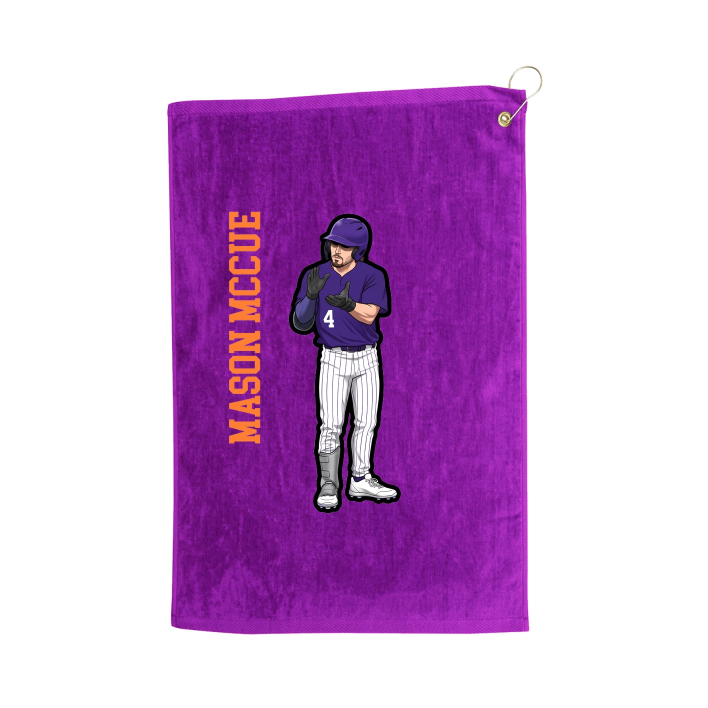 Golf Towel — Name Vertical in Purple