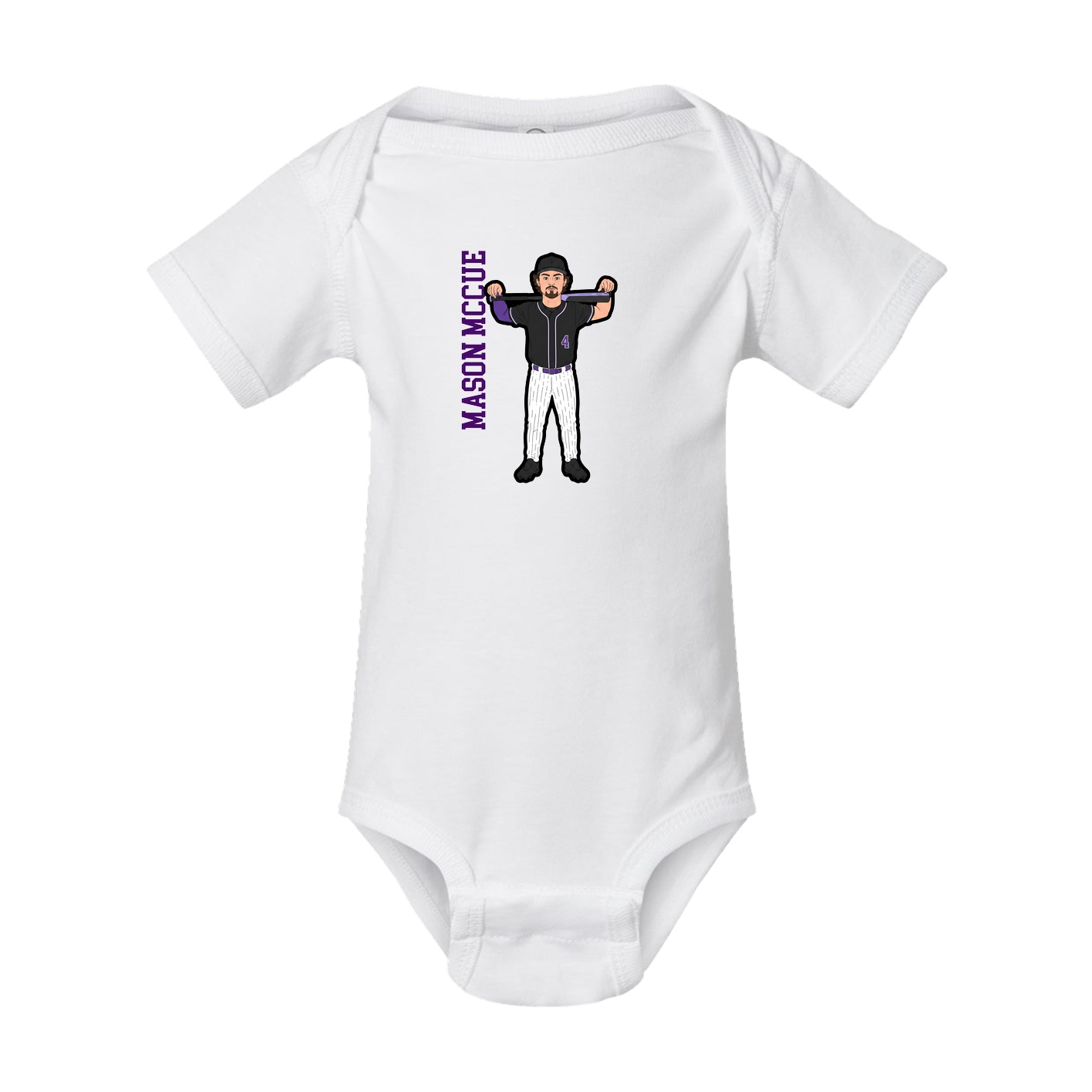 Baby Onesie — Name Vertical in White