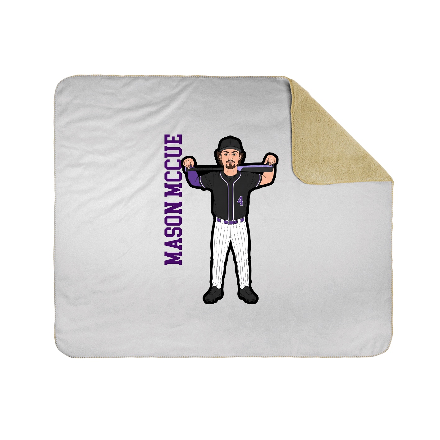 Throw Blanket — Name Vertical in White