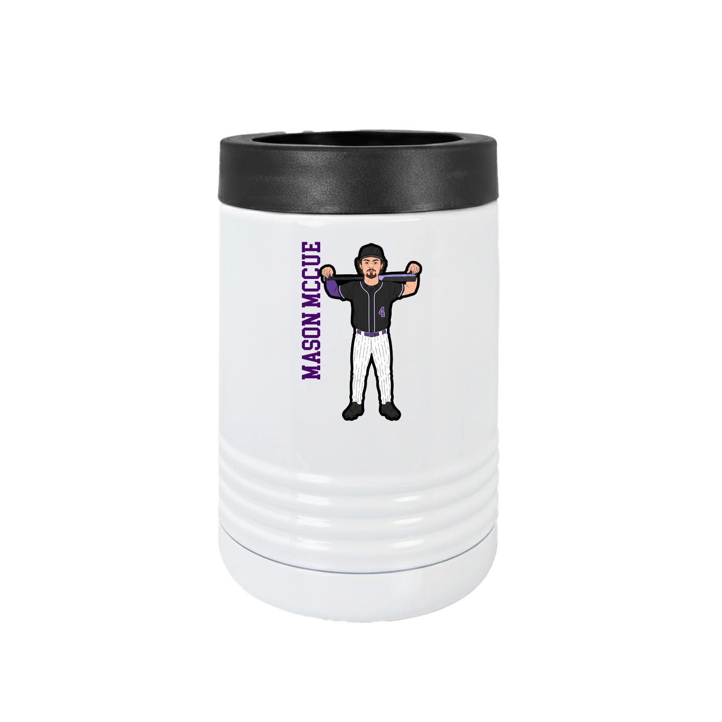 Beverage Holder — Name Vertical in White