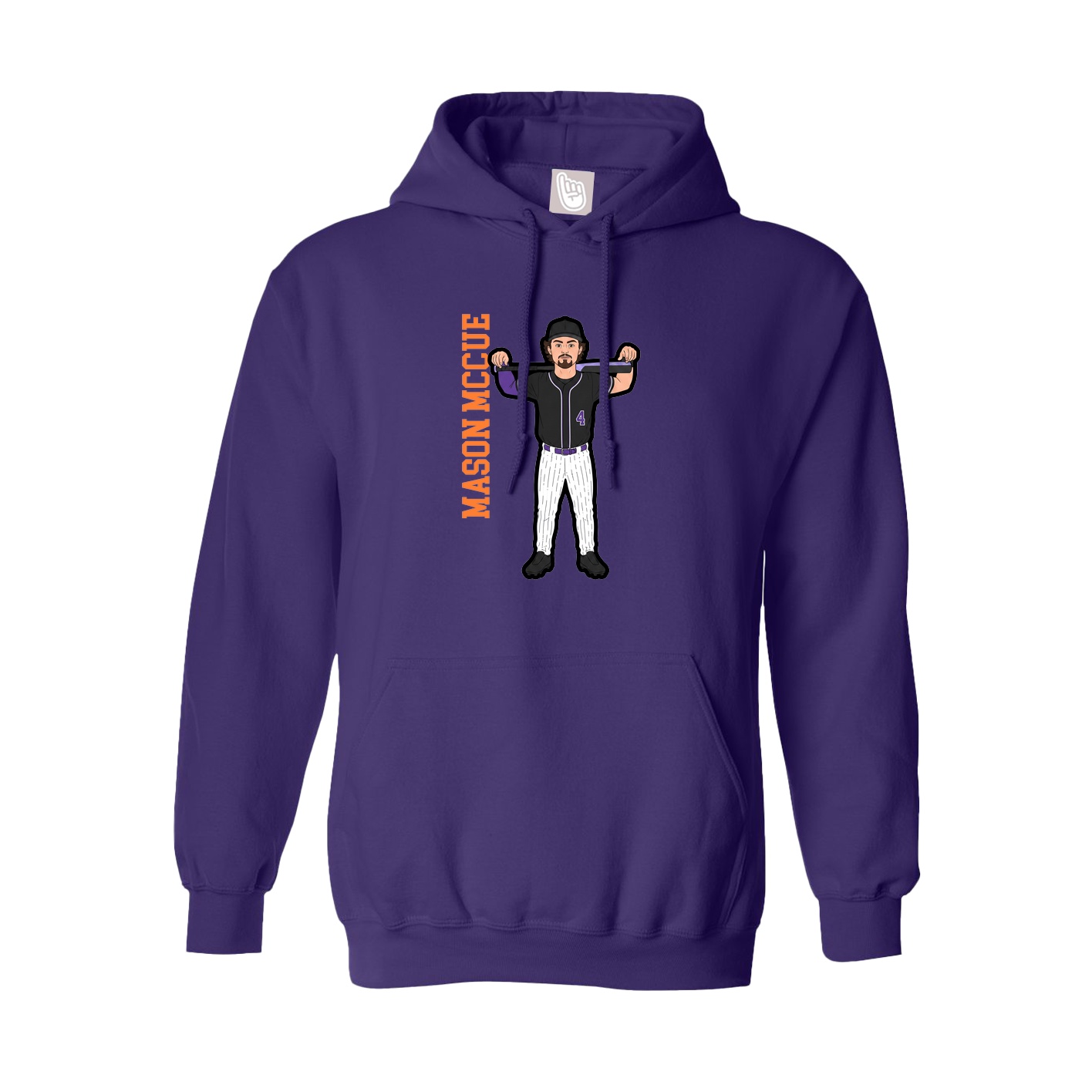 Youth Hoodie — Name Vertical in Purple