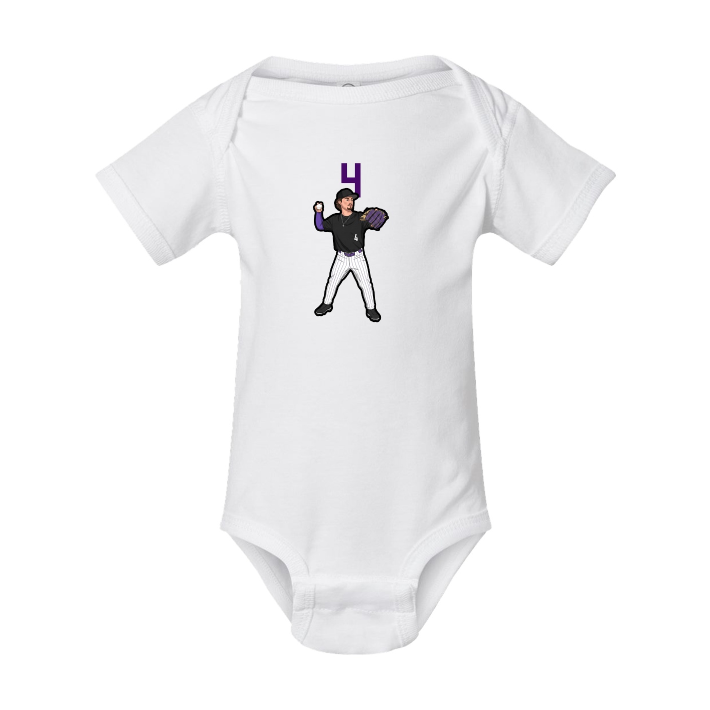 Baby Onesie — Number Top in White