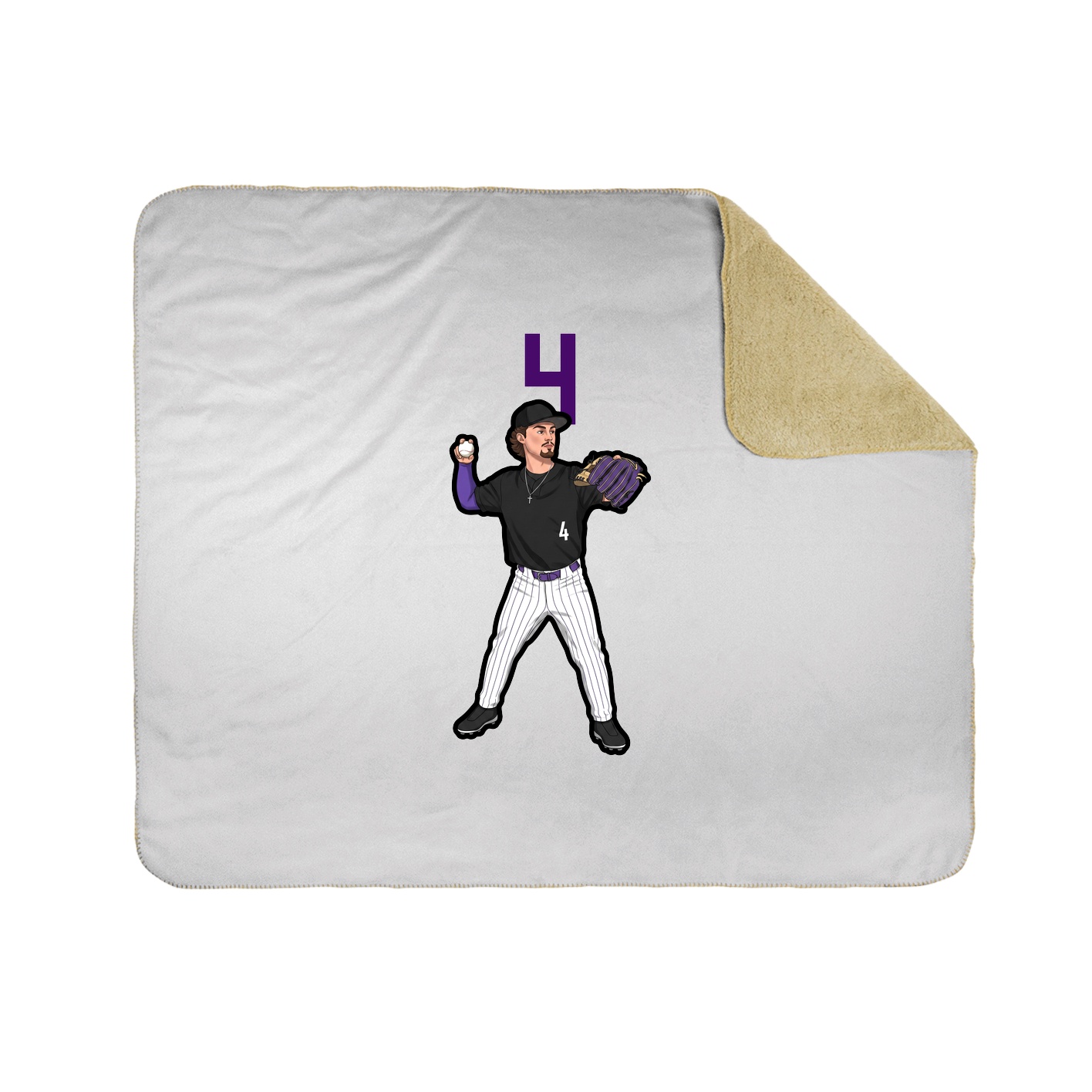 Throw Blanket — Number Top in White