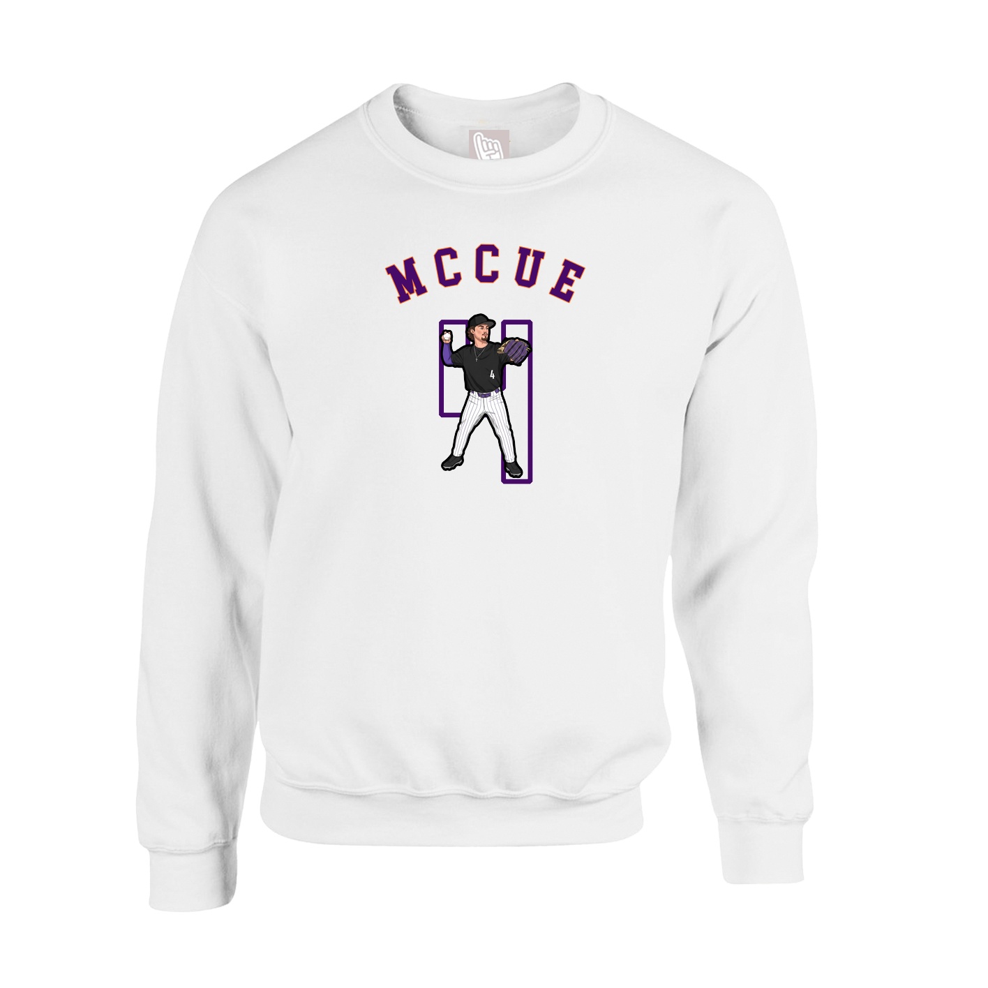 Fleece Crew — Shirsey Arch in White