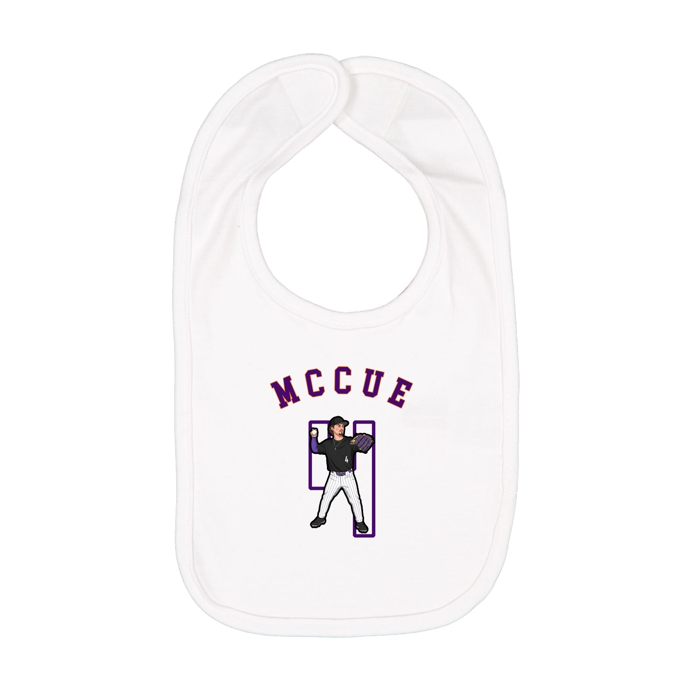 Infant Bib — Shirsey Arch in White