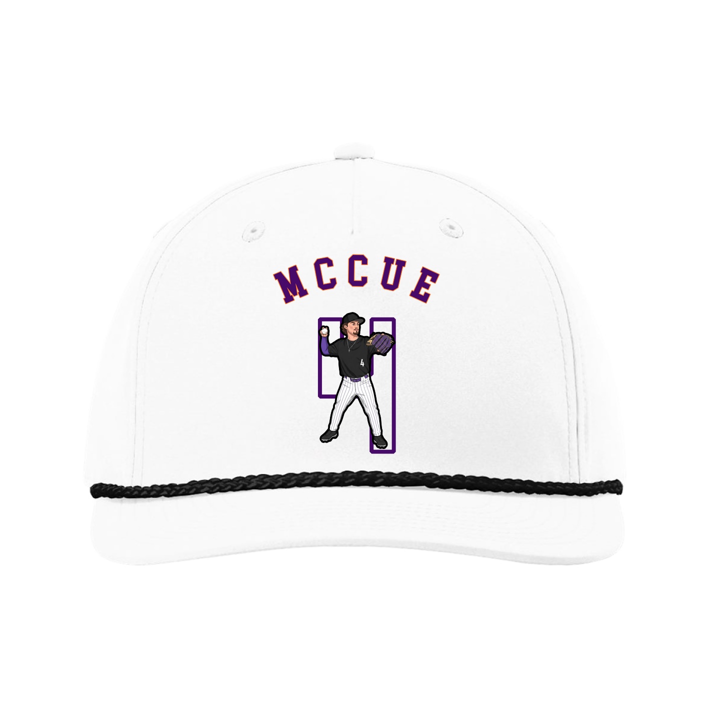 Five-Panel Classic Rope Cap — Shirsey Arch in White