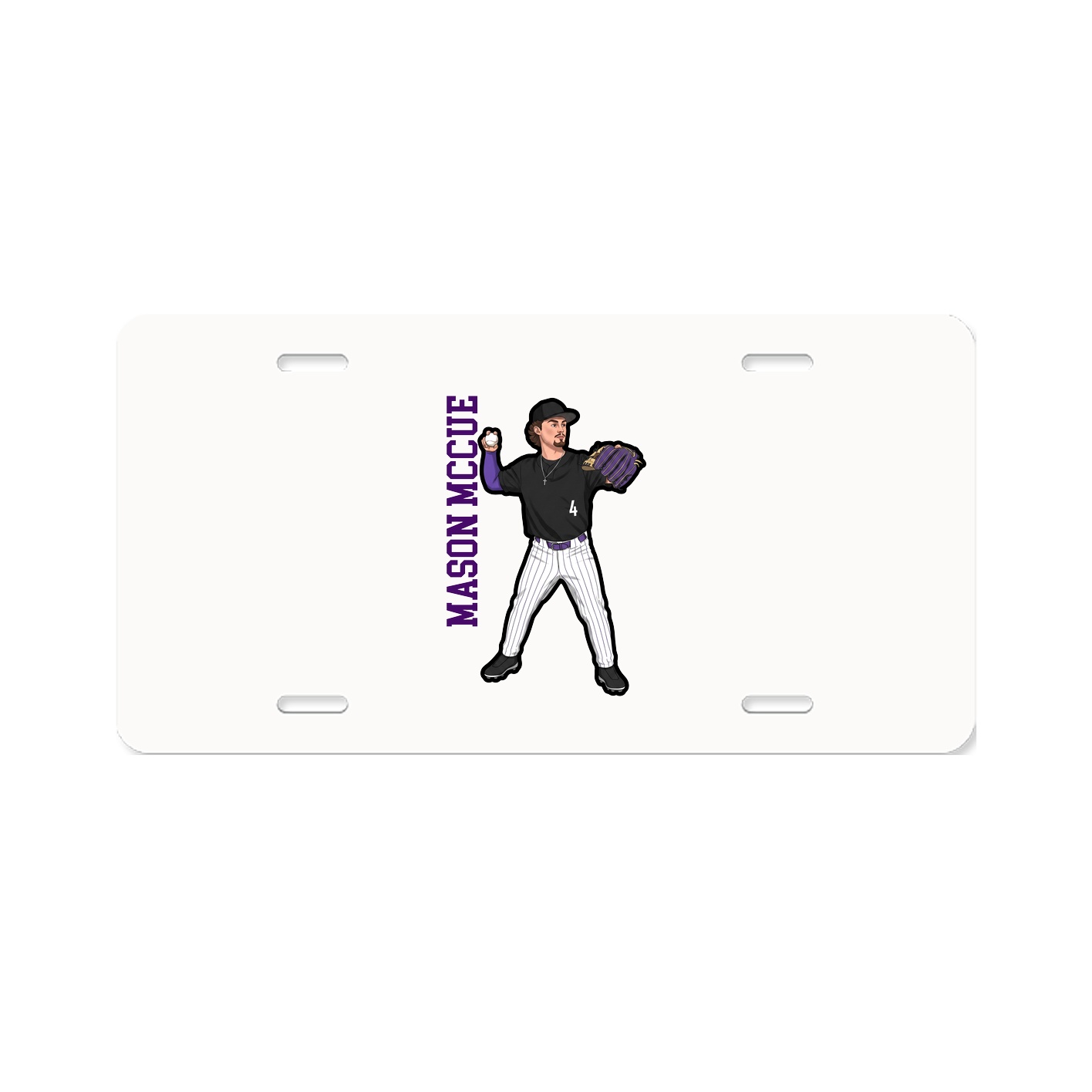 License Plate — Name Vertical in Classic