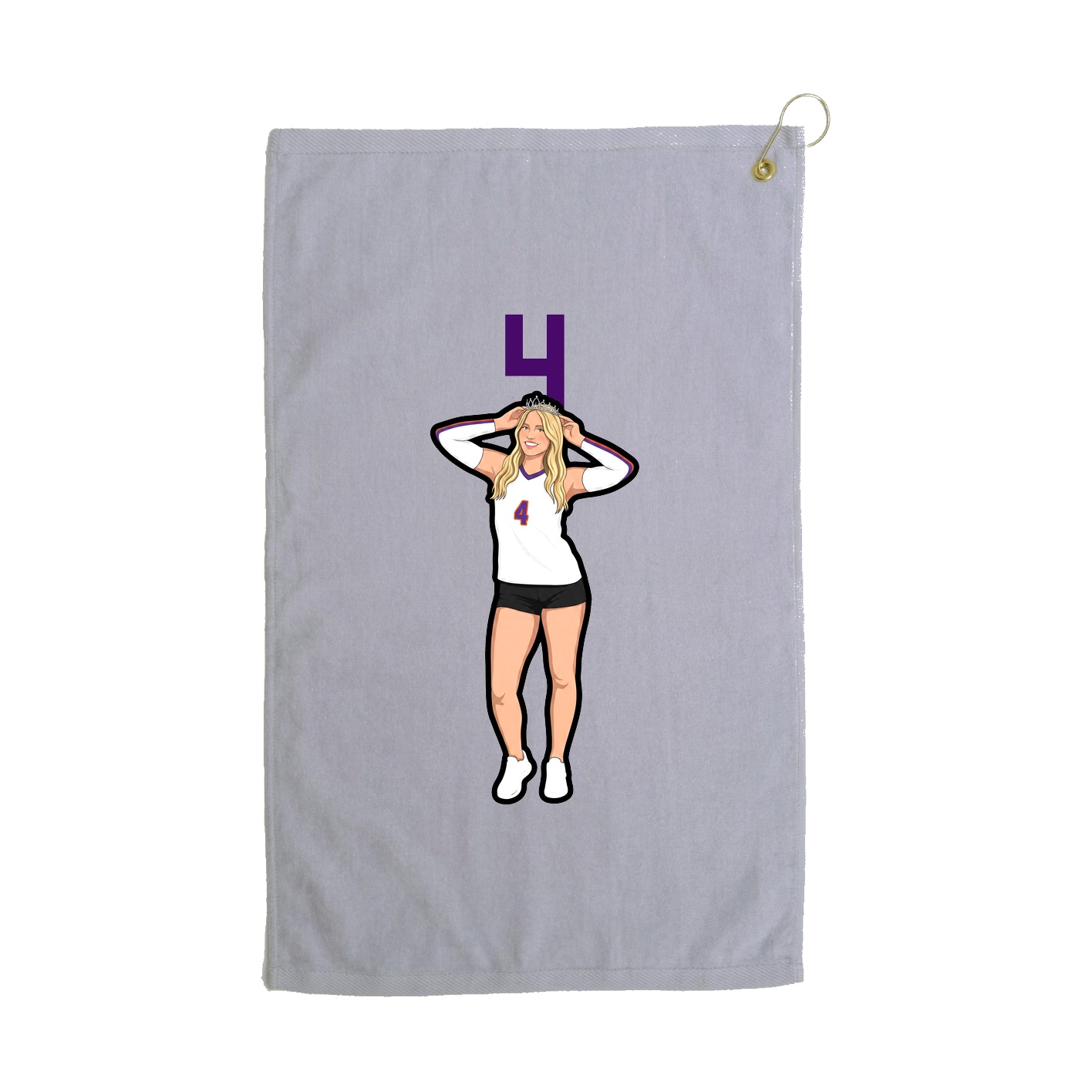 Golf Towel — Number Top in Grey