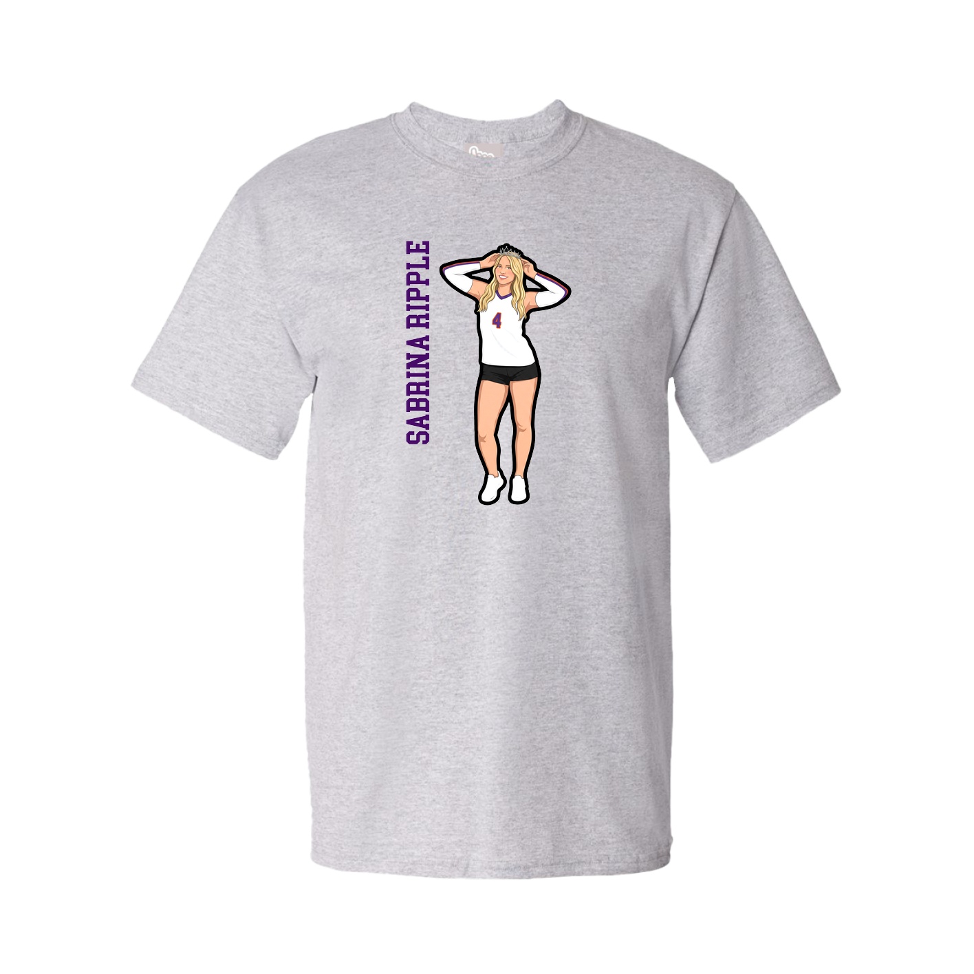 Youth Tee — Name Vertical in Grey