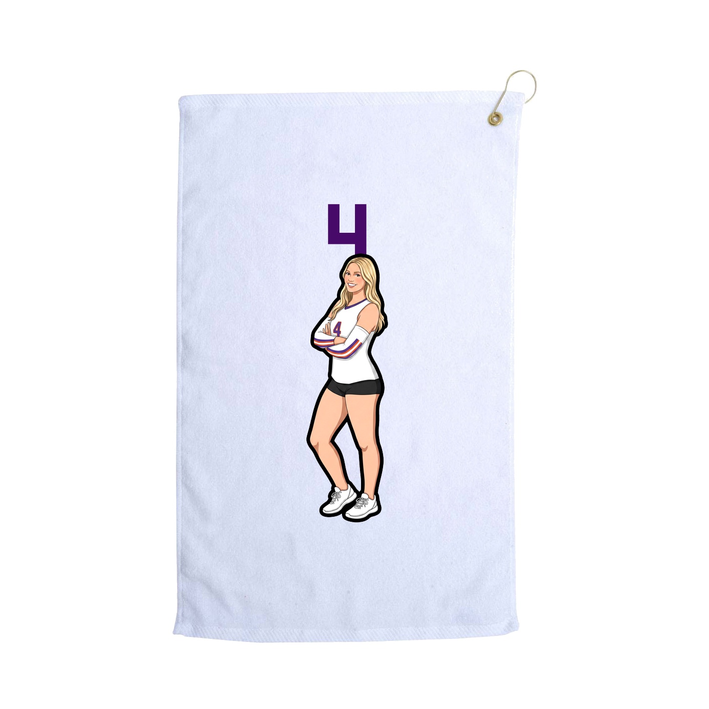 Golf Towel — Number Top in White