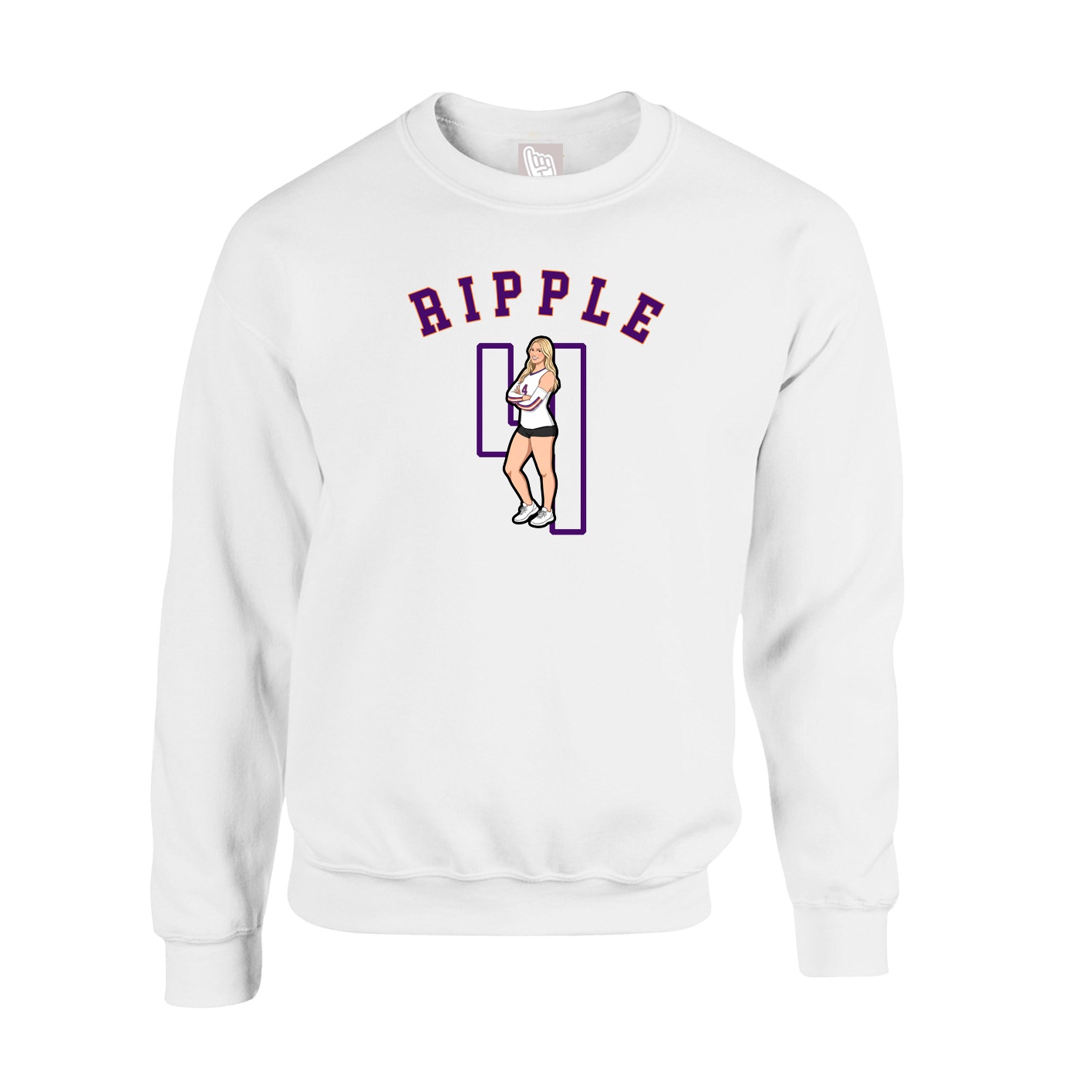 Fleece Crew — Shirsey Arch in White