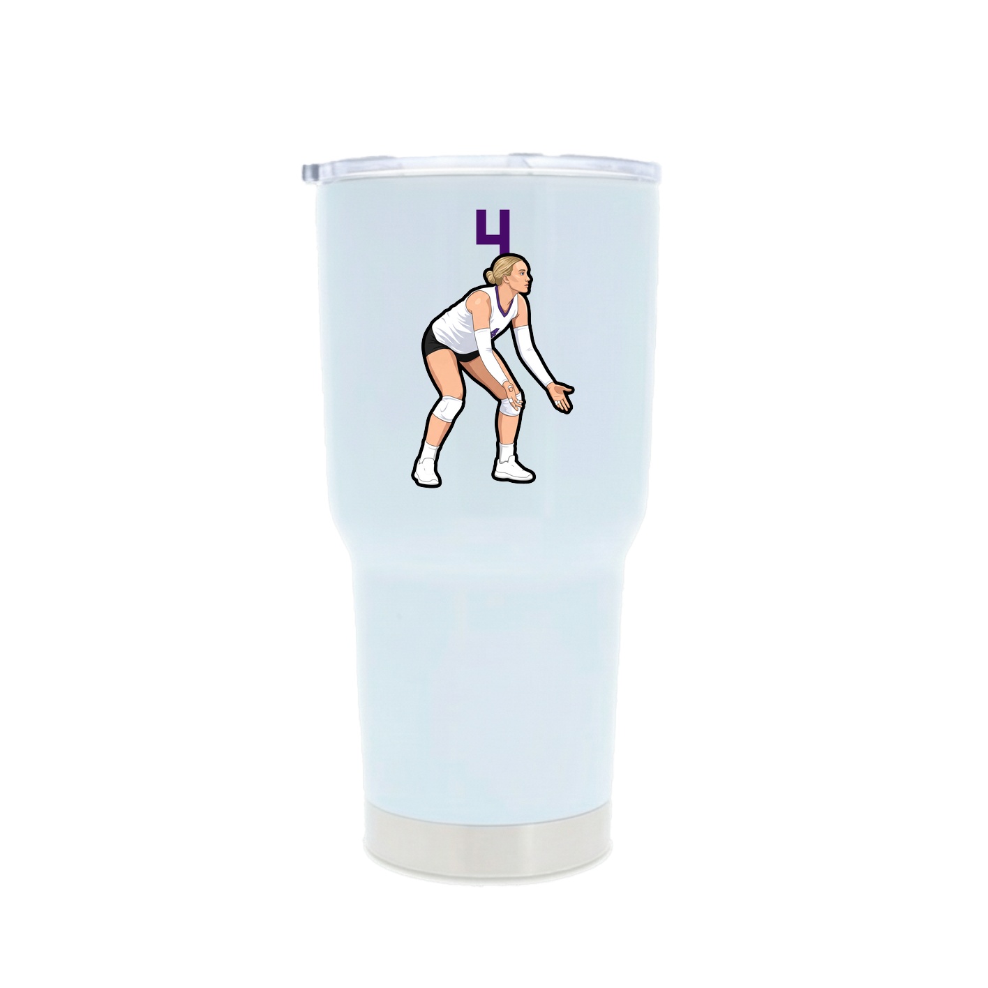 30oz Stainless Steel Tumbler — Number Top in White