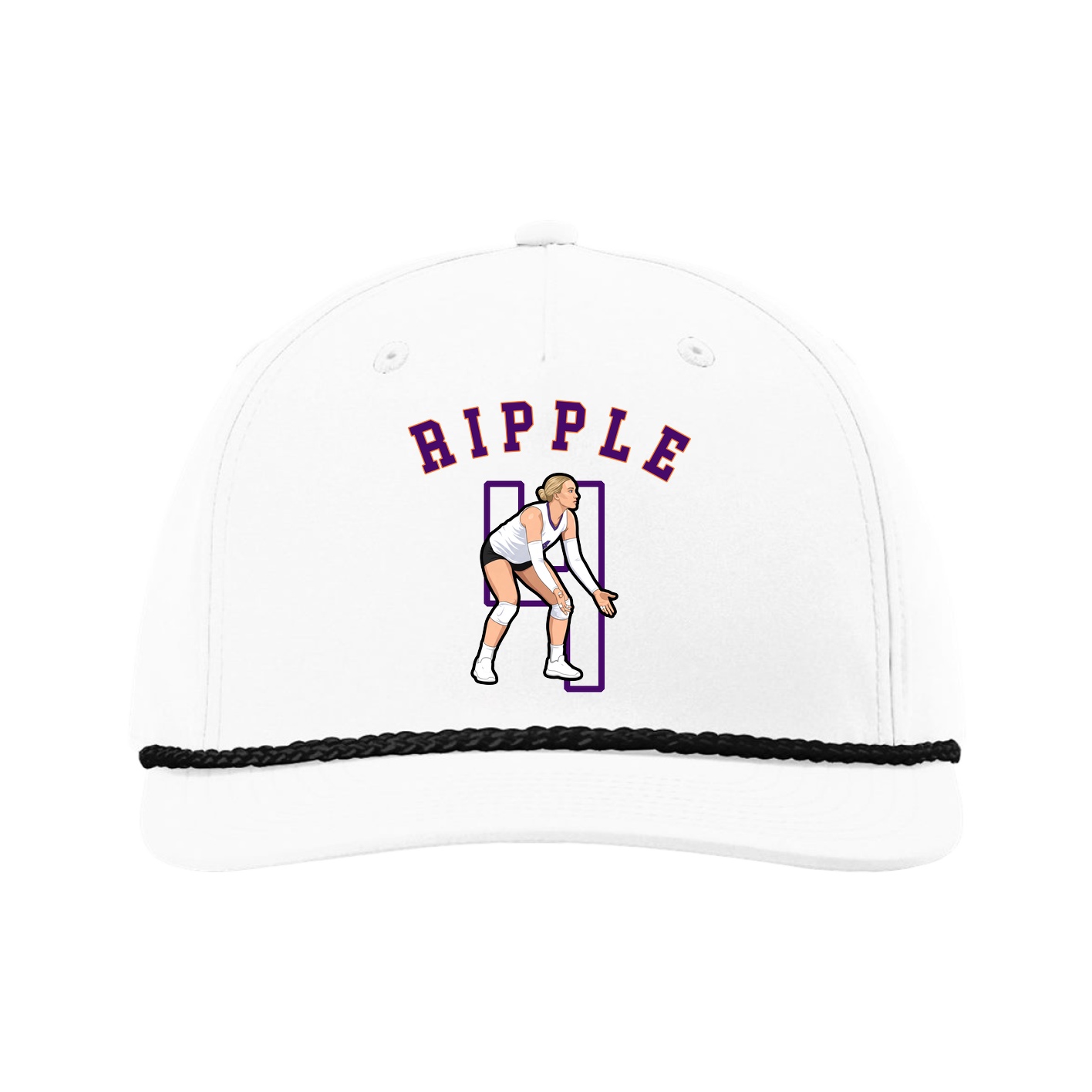 Five-Panel Classic Rope Cap — Shirsey Arch in White