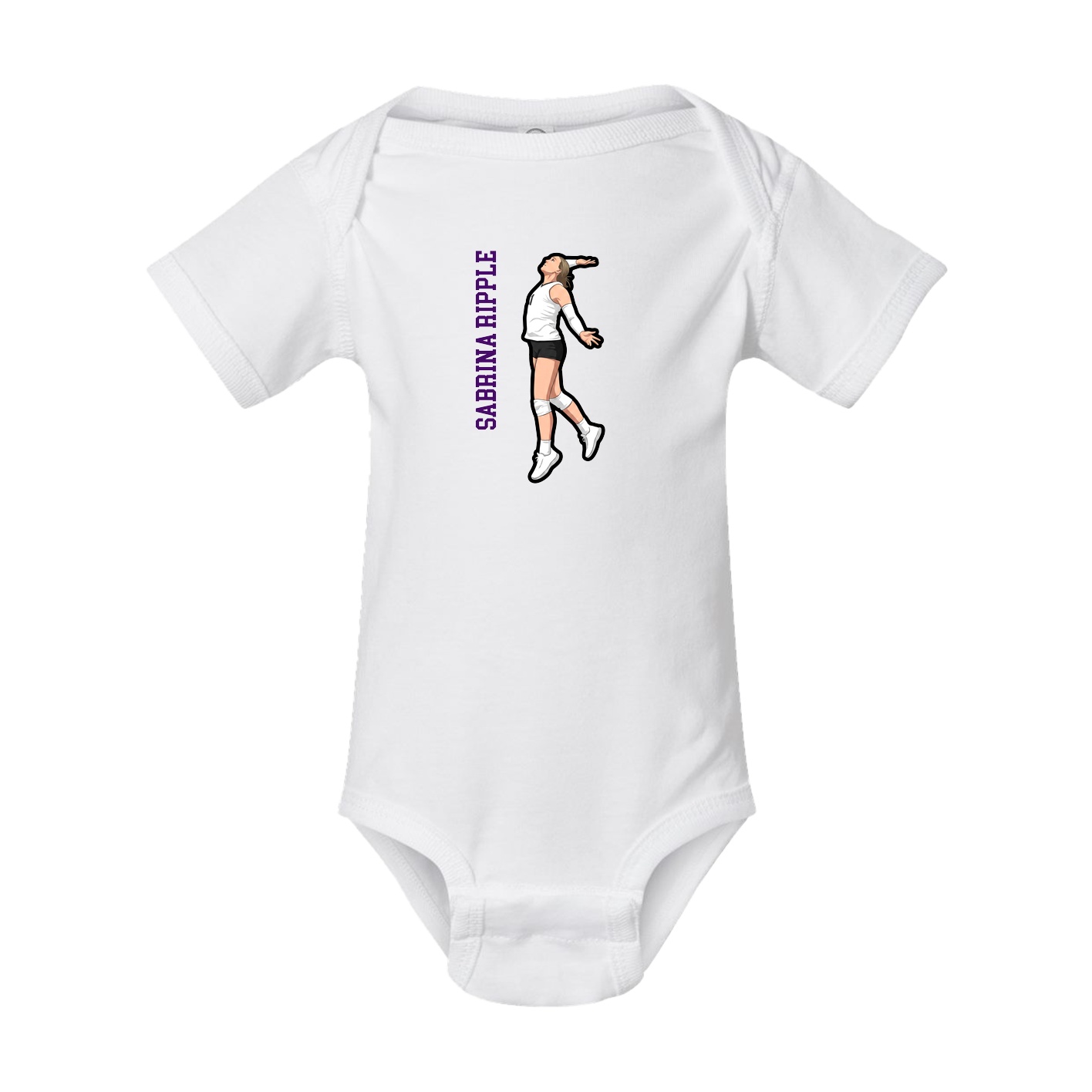 Baby Onesie — Name Vertical in White