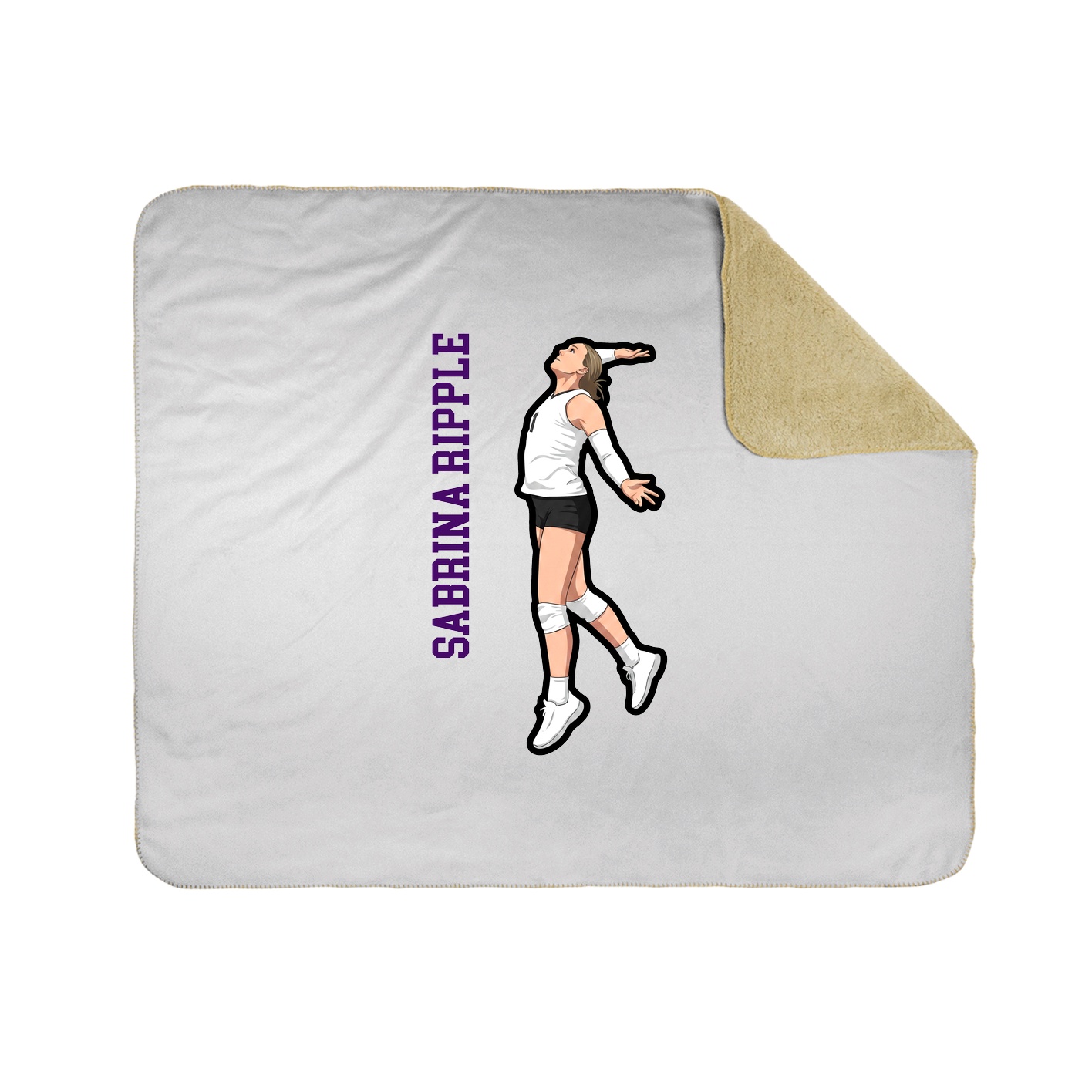 Throw Blanket — Name Vertical in White