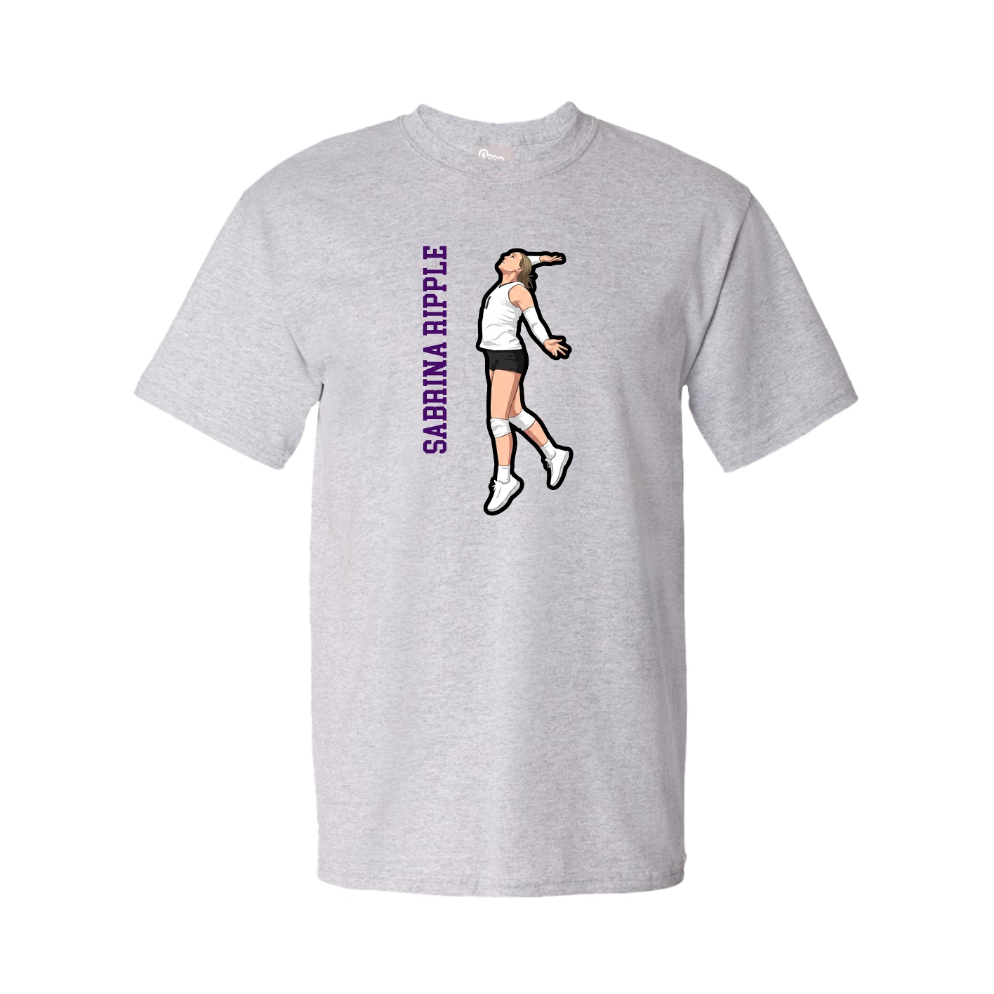 Tee — Name Vertical in Grey